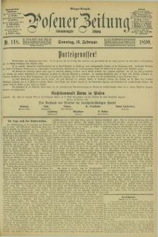 Posener Zeitung. Jg.97, Nr. 118 (16 Februar 1890) - Morgen=Ausgabe. + dod.