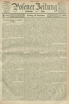 Posener Zeitung. Jg.97, Nr. 806 (18 November 1890) - Morgen=Ausgabe. + dod.