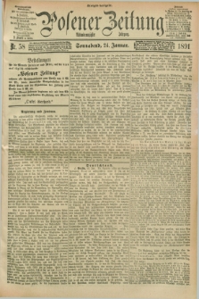 Posener Zeitung. Jg.98, Nr. 58 (24 Januar 1891) - Morgen=Ausgabe. + dod.