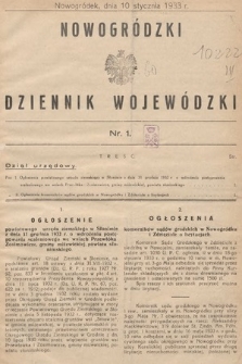 Nowogródzki Dziennik Wojewódzki. 1933, nr 1