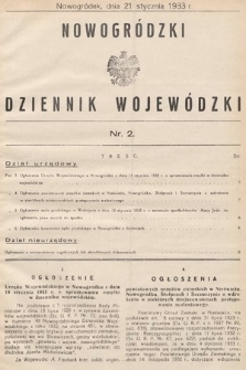 Nowogródzki Dziennik Wojewódzki. 1933, nr 2