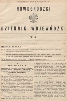 Nowogródzki Dziennik Wojewódzki. 1933, nr 4