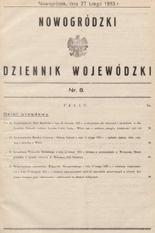 Nowogródzki Dziennik Wojewódzki. 1933, nr 8