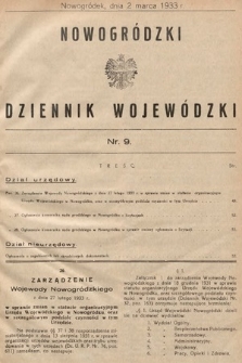 Nowogródzki Dziennik Wojewódzki. 1933, nr 9