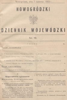 Nowogródzki Dziennik Wojewódzki. 1933, nr 13