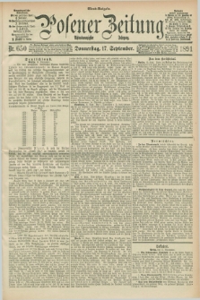 Posener Zeitung. Jg.98, Nr. 650 (17 September 1891) - Abend=Ausgabe.