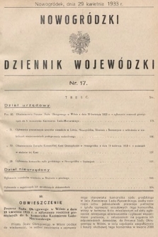 Nowogródzki Dziennik Wojewódzki. 1933, nr 17