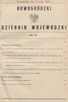 Nowogródzki Dziennik Wojewódzki. 1933, nr 18