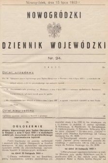 Nowogródzki Dziennik Wojewódzki. 1933, nr 24