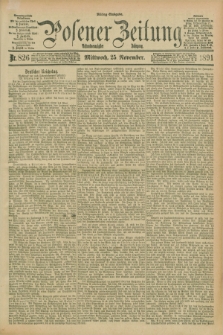 Posener Zeitung. Jg.98, Nr. 826 (25 November 1891) - Mittag=Ausgabe.