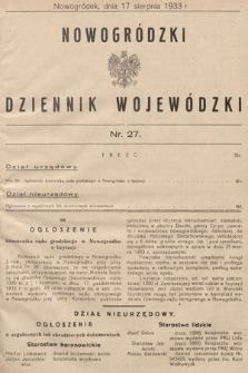 Nowogródzki Dziennik Wojewódzki. 1933, nr 27