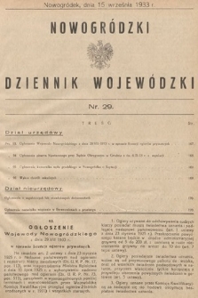 Nowogródzki Dziennik Wojewódzki. 1933, nr 29