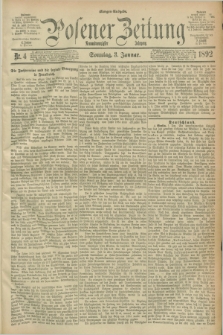 Posener Zeitung. Jg.99, Nr. 4 (3 Januar 1892) - Morgen=Ausgabe. + dod.