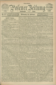 Posener Zeitung. Jg.99, Nr. 137 (24 Februar 1892) - Mittag=Ausgabe.