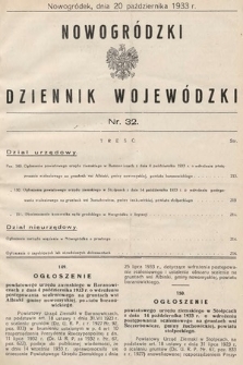 Nowogródzki Dziennik Wojewódzki. 1933, nr 32