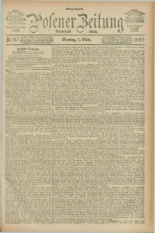 Posener Zeitung. Jg.99, Nr. 167 (7 März 1892) - Mittag=Ausgabe.