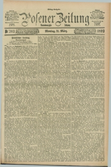 Posener Zeitung. Jg.99, Nr. 203 (21 März 1892) - Mittag=Ausgabe.