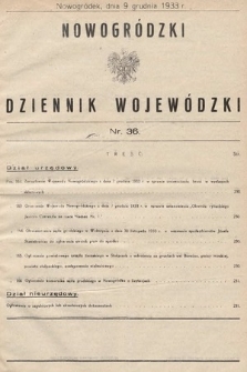 Nowogródzki Dziennik Wojewódzki. 1933, nr 36