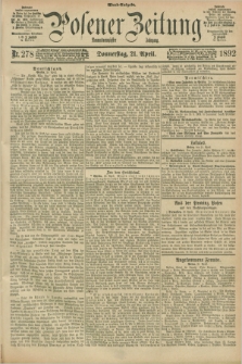 Posener Zeitung. Jg.99, Nr. 278 (21 April 1892) - Abend=Ausgabe.