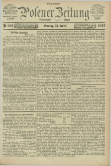 Posener Zeitung. Jg.99, Nr. 286 (25 April 1892) - Mittag=Ausgabe.