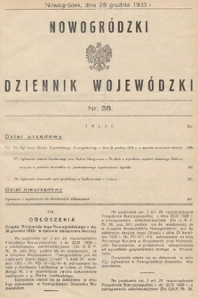 Nowogródzki Dziennik Wojewódzki. 1933, nr 38