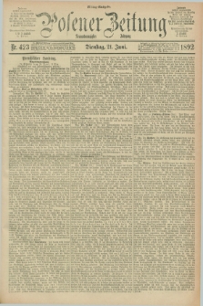 Posener Zeitung. Jg.99, Nr. 423 (21 Juni 1892) - Mittag=Ausgabe.