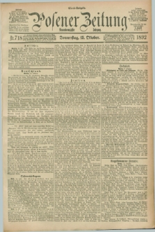 Posener Zeitung. Jg.99, Nr. 718 (13 Oktober 1892) - Abend=Ausgabe.