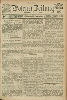 Posener Zeitung. Jg.99, Nr. 821 (23 November 1892) - Morgen=Ausgabe. + dod.