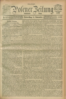 Posener Zeitung. Jg.99, Nr. 825 (24 November 1892) - Mittag=Ausgabe.