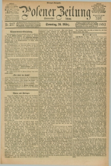 Posener Zeitung. Jg.100, Nr. 217 (26 März 1893) - Morgen=Ausgabe. + dod.