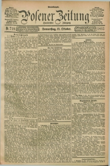 Posener Zeitung. Jg.100, Nr. 718 (12 Oktober 1893) - Abend=Ausgabe.