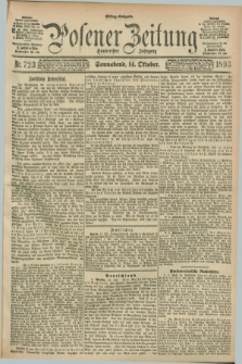 Posener Zeitung. Jg.100, Nr. 723 (14 Oktober 1893) - Mittag=Ausgabe.