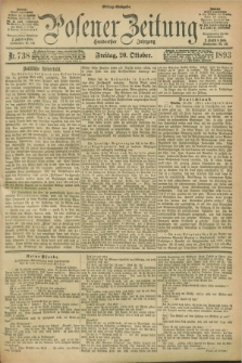 Posener Zeitung. Jg.100, Nr. 738 (20 Oktober 1893) - Mittag=Ausgabe.