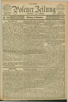Posener Zeitung. Jg.100, Nr. 780 (6 November 1893) - Mittag=Ausgabe.