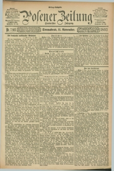 Posener Zeitung. Jg.100, Nr. 795 (11 November 1893) - Mittag=Ausgabe.