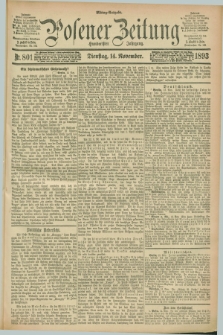 Posener Zeitung. Jg.100, Nr. 801 (14 November 1893) - Mittag=Ausgabe.