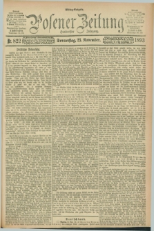 Posener Zeitung. Jg.100, Nr. 822 (23 November 1893) - Mittag=Ausgabe.