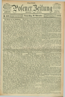 Posener Zeitung. Jg.100, Nr. 839 (30 November 1893) - Morgen=Ausgabe. + dod.