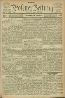Posener Zeitung. Jg.100, Nr. 877 (14 Dezember 1893) - Abend=Ausgabe.