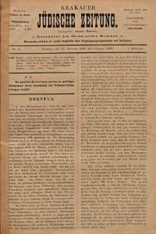 Krakauer Jüdische Zeitung. 1898, nr 2