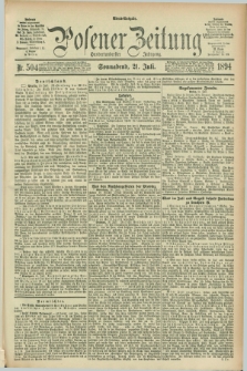 Posener Zeitung. Jg.101, Nr. 504 (21 Juli 1894) - Abend=Ausgabe.