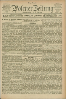 Posener Zeitung. Jg.101, Nr. 670 (25 September 1894) - Morgen=Ausgabe. + dod.