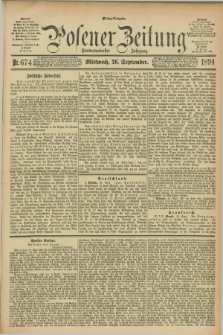 Posener Zeitung. Jg.101, Nr. 674 (26 September 1894) - Mittag=Ausgabe.
