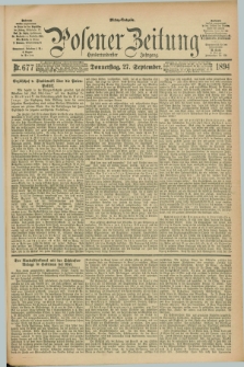 Posener Zeitung. Jg.101, Nr. 677 (27 September 1894) - Mittag=Ausgabe.