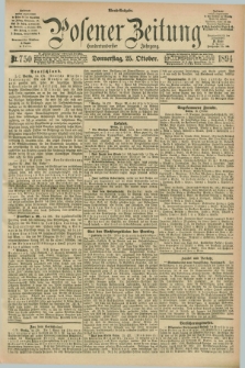 Posener Zeitung. Jg.101, Nr. 750 (25 Oktober 1894) - Abend=Ausgabe.