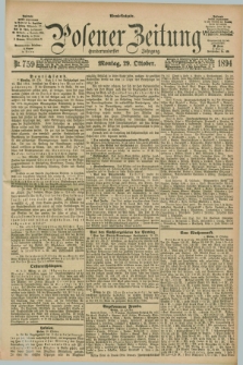 Posener Zeitung. Jg.101, Nr. 759 (29 Oktober 1894) - Abend=Ausgabe.