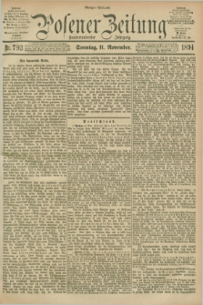 Posener Zeitung. Jg.101, Nr. 793 (11 November 1894) - Morgen=Ausgabe. + dod.