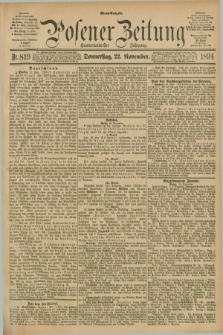 Posener Zeitung. Jg.101, Nr. 819 (22 November 1894) - Abend=Ausgabe.