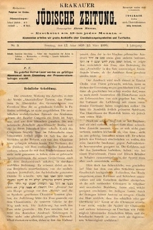 Krakauer Jüdische Zeitung. 1898, nr 3