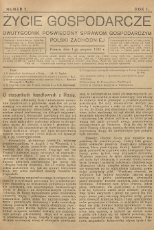 Życie Gospodarcze : dwutygodnik poświęcony sprawom gospodarczym Polski Zachodniej. R. 1 (1922), nr 2